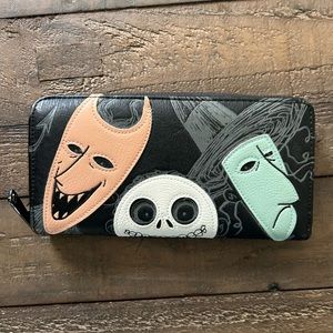 NWOT Nightmare Before Christmas Zip Around Wallet Lock, Shock, and Barrel